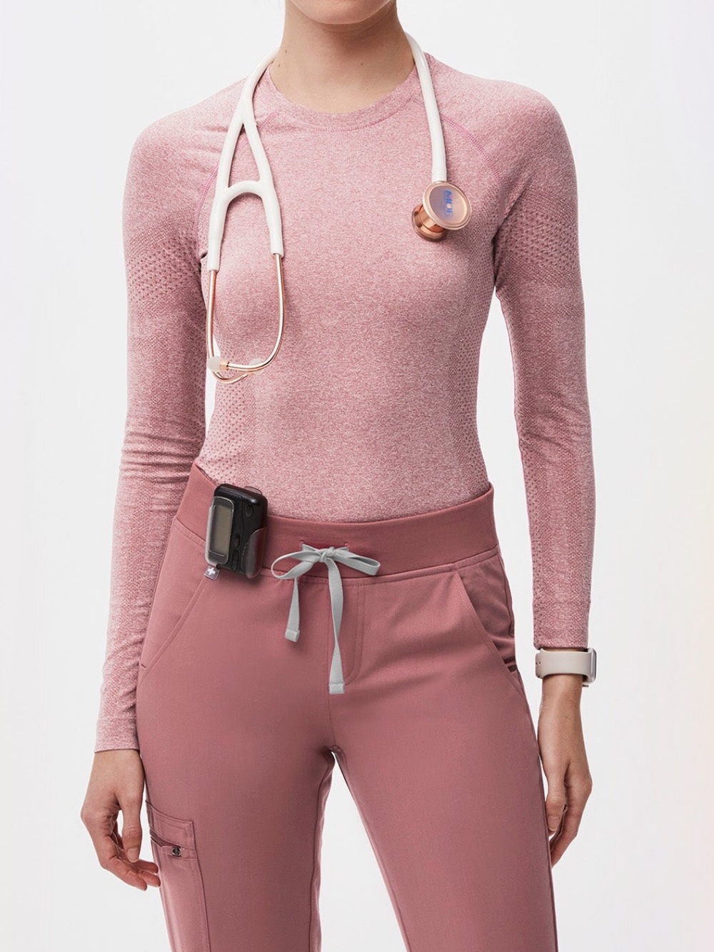 Figs Mauve Salta Seamless Longsleeve Underscrub